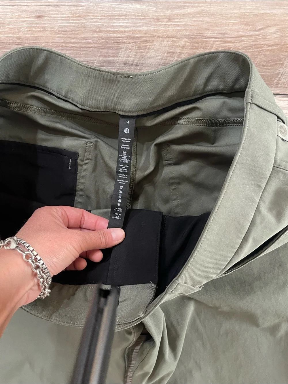 Lululemon Men’s ABC Slim Fit 5-Pocket Warpstreme Pant Size 34x30 Sage Green